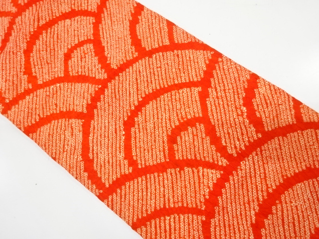 JAPANESE KIMONO / ANTIQUE NAGOYA OBI / SILK / ALL SHIBORI / SEIGAIHA