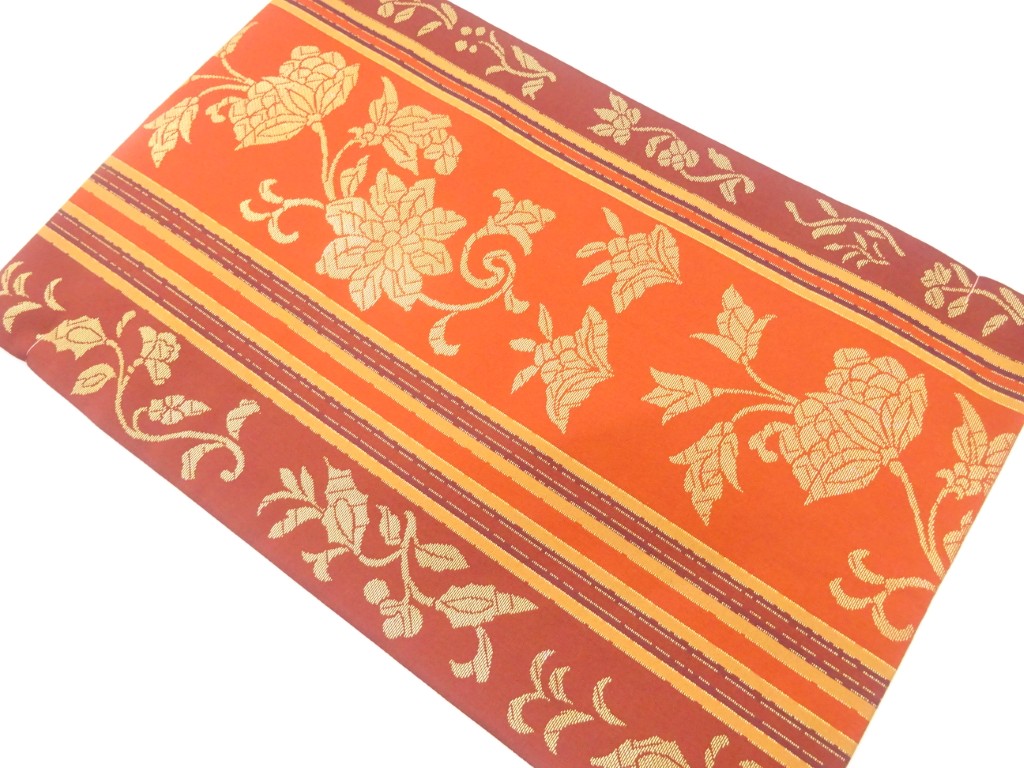 JAPANESE NAGOYA OBI / UNUSED / WOVEN CHINESE FLOWER