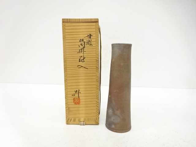 JAPANESE TEA CEREMONY / TANBA WARE HANAIRE FLOWER VASE / ARTISAN WORK