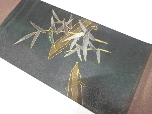 JAPANESE FUKURO OBI / UNUSED / KIN-TOSHI / SHELL INLAY / BRIDGE