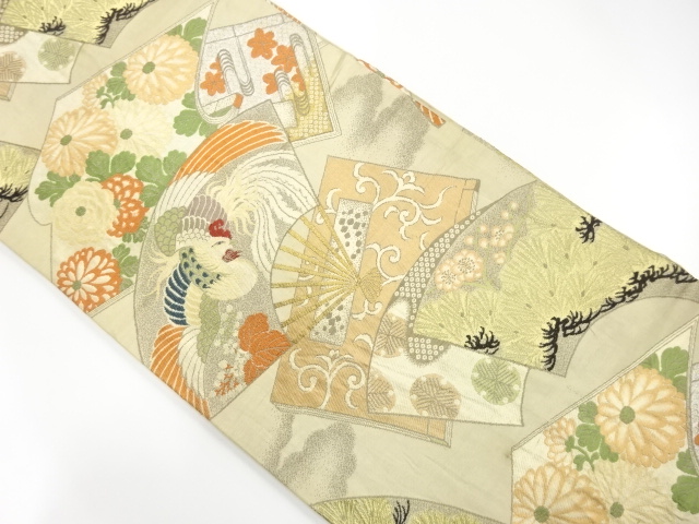 SALE!! JAPANESE KIMONO / ANTIQUE MARU OBI / SILK / WOVEN UME & PINE