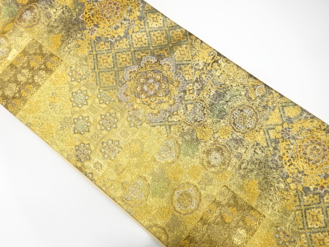 JAPANESE FUKURO OBI / UNUSED / WOVEN FLOWER CREST