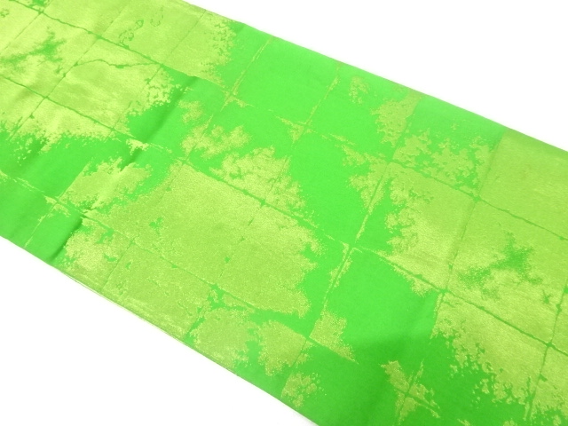 アンティーク　屏風箔模様織り出し全通袋帯（材料）