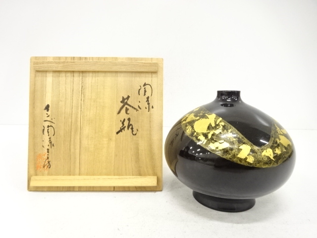 インベ陶漆工房造　陶漆　花瓶