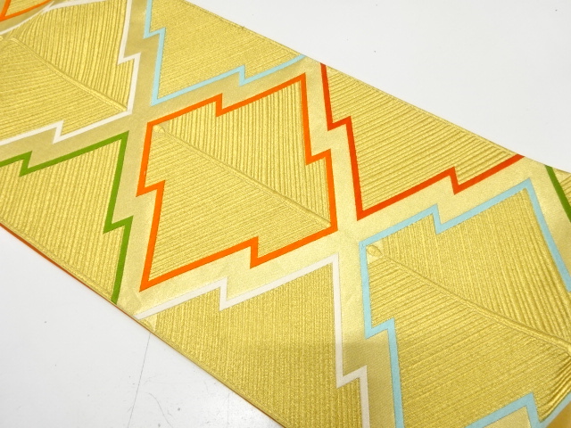 アンティーク　松皮菱模様織り出し袋帯（材料）