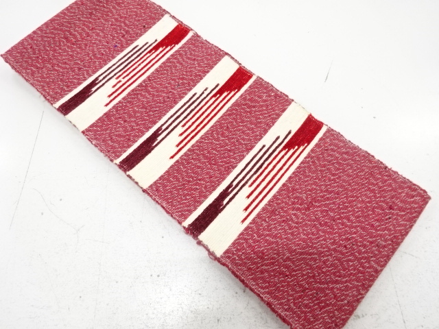 アンティーク　裂織　霞模様織り出し半幅帯(292センチ)（着用可）