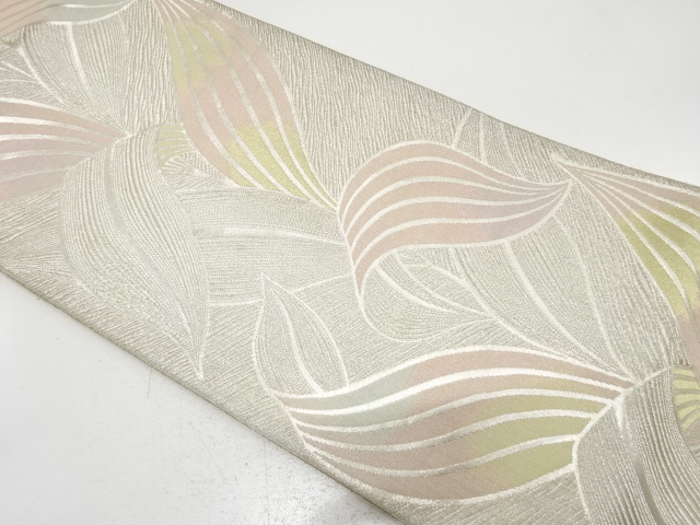 アンティーク　草葉模様織り出し袋帯（材料）