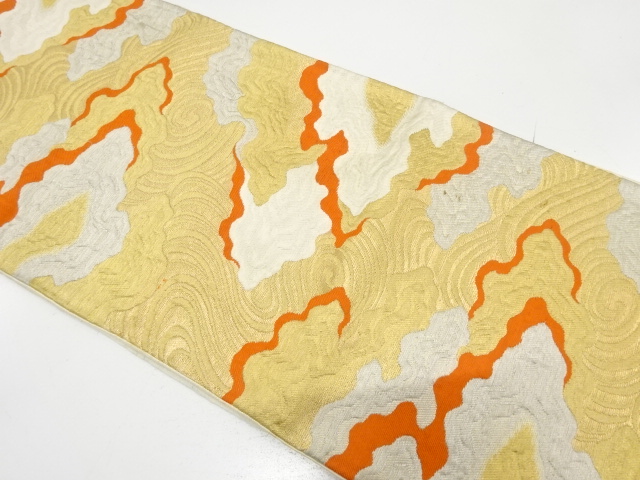 アンティーク　流水に霞模様織り出し袋帯（材料）