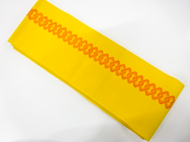 吉原繋ぎ模様織り出し　半幅帯