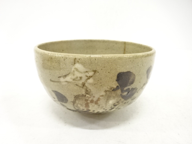 JAPANESE TEA CEREMONY / TEA BOWL CHAWAN / IRON PAINTING / FLOWER