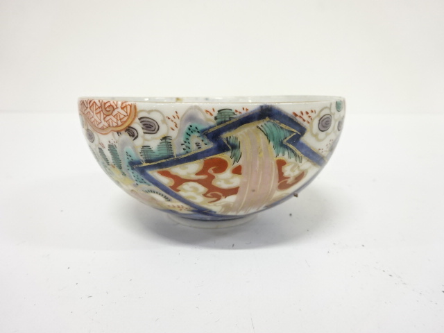 古伊万里　染錦　ころ茶碗