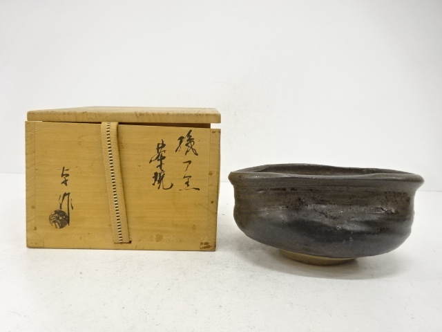 JAPANESE TEA CEREMONY / ORIBE BLACK TEA CHAWAN / ARTISAN WORK