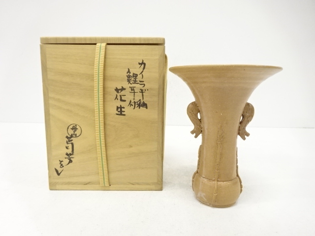 JAPANESE CERAMICS / FLOWER VASE / CARP / ARTISAN WORK