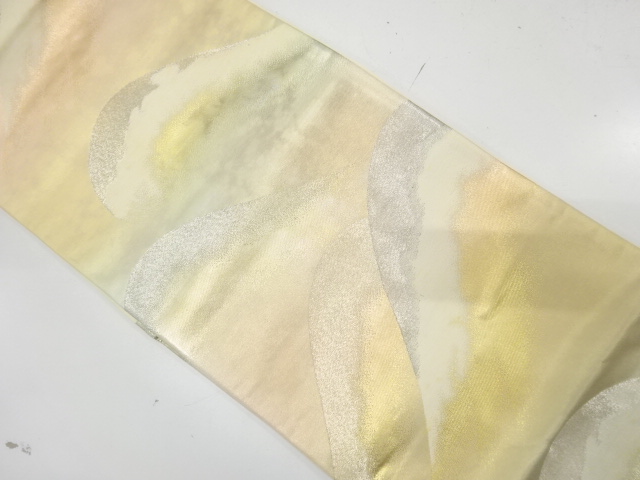 JAPANESE KIMONO / ANTIQUE FUKURO OBI / SILK / WOVEN DISTANT MOUNTAIN