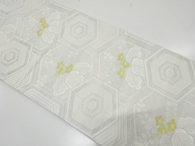 アンティーク　亀甲に桐模様織り出し袋帯（材料）