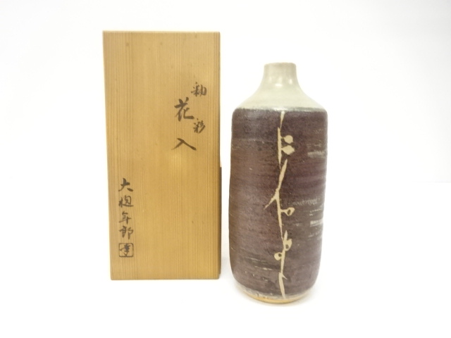 JAPANESE TEA CEREMONY / OHI WARE HANAIRE FLOWER VASE / ARTISAN WORK