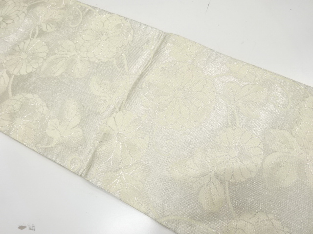 アンティーク　菊唐草模様織り出し全通袋帯（材料）