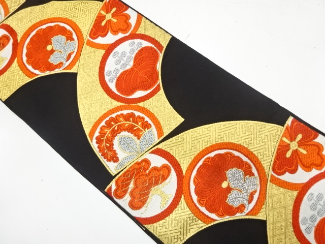 JAPANESE KIMONO / ANTIQUE FUKURO OBI / WOVEN PAULOWNIA