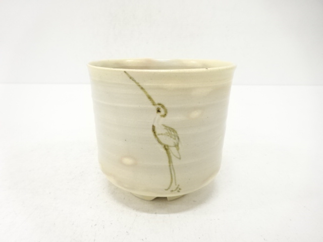 御本手　立鶴　筒茶碗