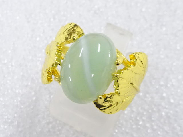 JAPANESE KIMONO / ANTIQUE COLORED STONE RING (SIZE 16.5)
