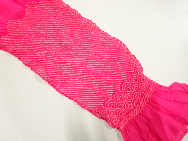 正絹　絞り　帯揚げ