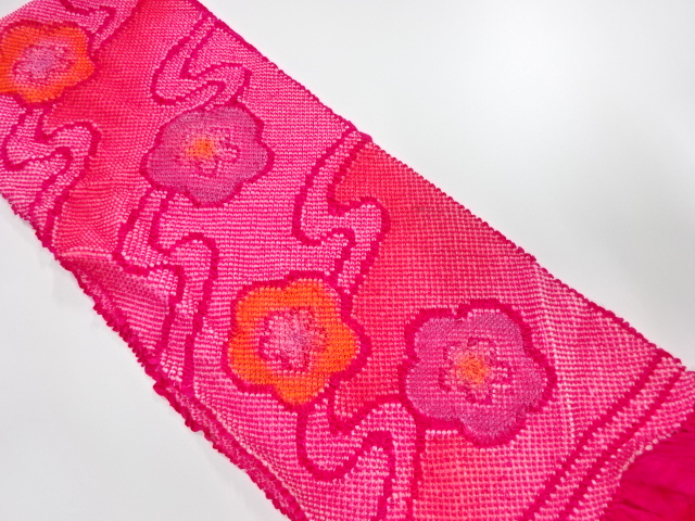 正絹　振袖用　絞り帯揚げ