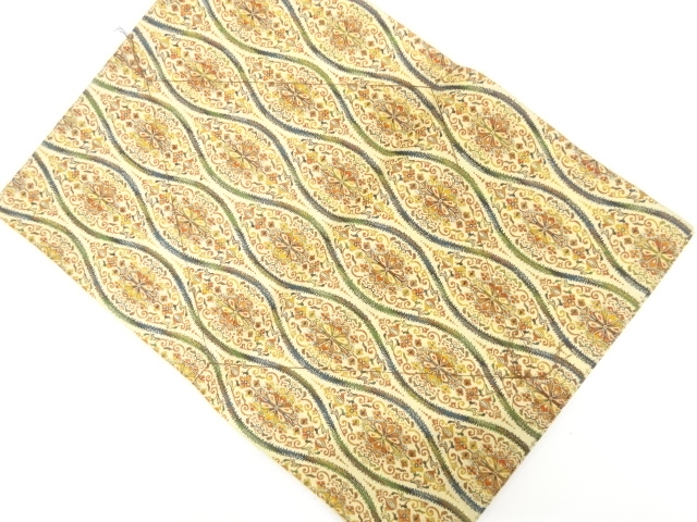 アンティーク　花立涌模様織り出し名古屋帯（着用可）