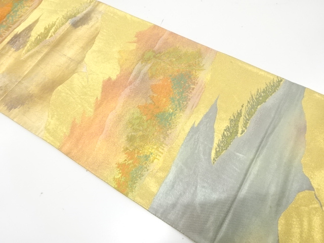 JAPANESE KIMONO / ANTIQUE FUKURO OBI / SILK / WOVEN TREES