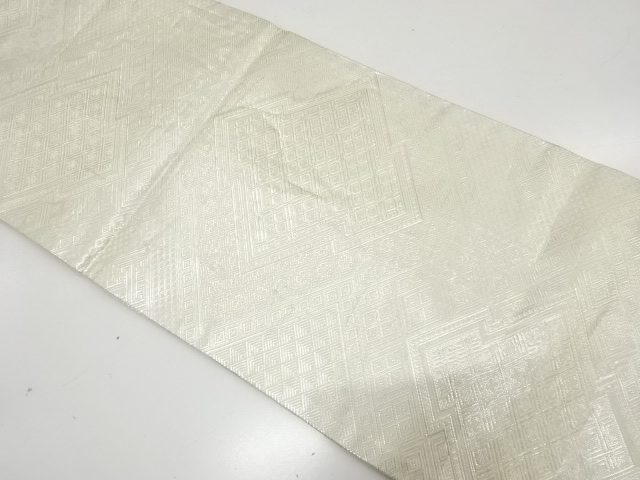 JAPANESE KIMONO / ANTIQUE FUKURO OBI / SILK / SAGANISHIKI / WOVEN MATSUKAWABISHI