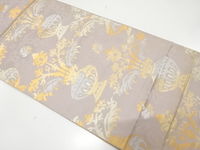 JAPANESE KIMONO / ANTIQUE FUKURO OBI / SILK / WOVEN FLOWER VASE