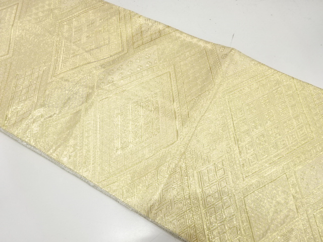 JAPANESE KIMONO / ANTIQUE FUKURO OBI / SILK / SAGANISHIKI / WOVEN RHOMBUS