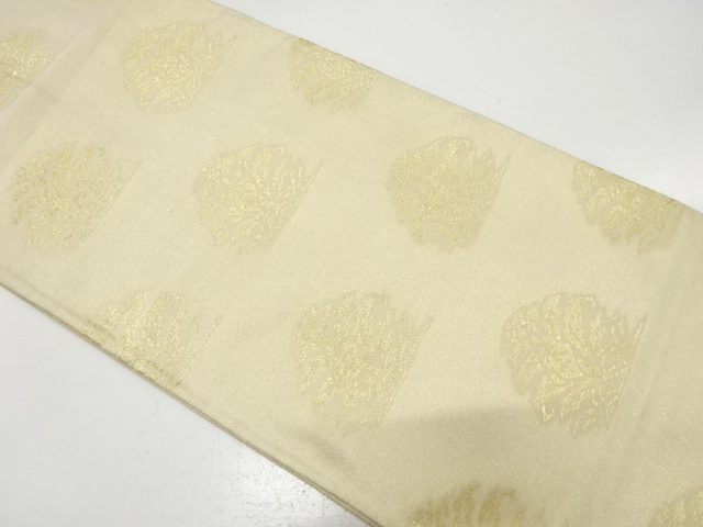 JAPANESE KIMONO / ANTIQUE FUKURO OBI / SILK / TSUZURE / WOVEN FLORAL PLANTS
