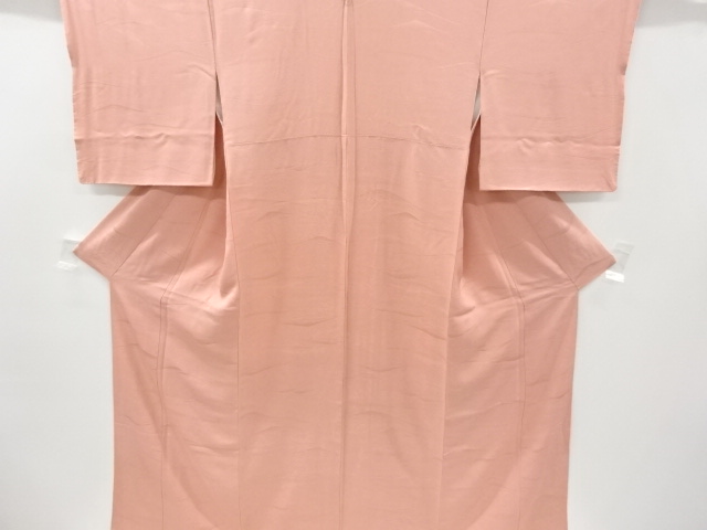 リサイクル　波模様織り出し一つ紋色無地着物