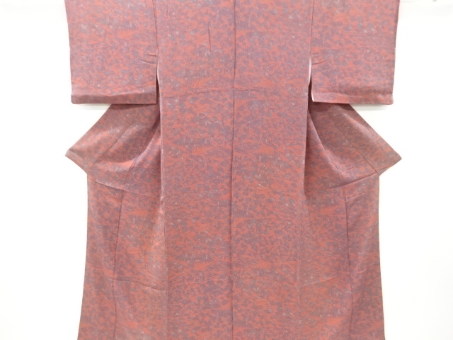 リサイクル　縮緬地草花模様小紋着物