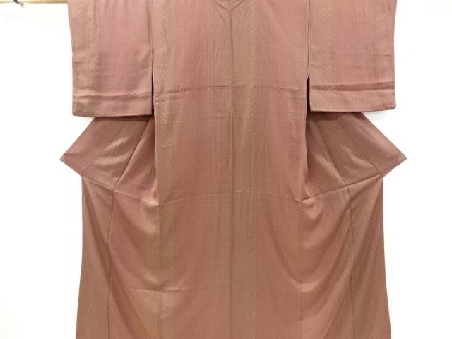 リサイクル　縞に花古典柄小紋着物