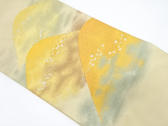 リサイクル　砂子綴れ遠山に箔散らし模様織り出し袋帯