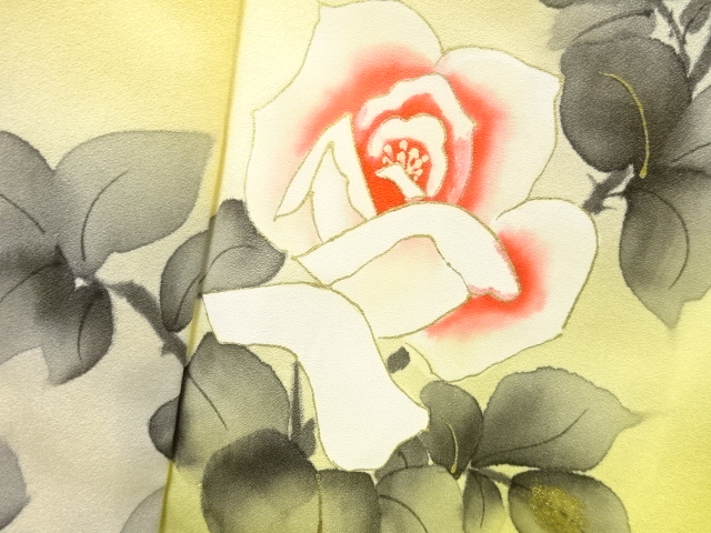 未使用品 つまらなかっ 訪問着 正絹 鳥 薔薇 上品 高級