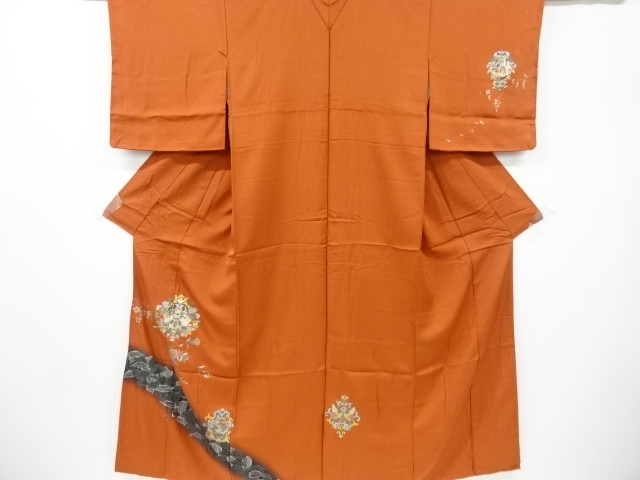 JAPANESE KIMONO / VINTAGE HOMONGI / SILK / BIRDS & FLOWER CREST