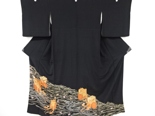 リサイクル　松葉散らしに御所車模様留袖(比翼付き)