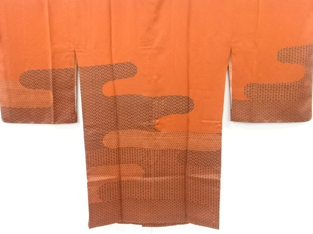 JAPANESE KIMONO / VINTAGE UNUSED MICHIYUKI COAT / SILK / EGASUMI PATTERN