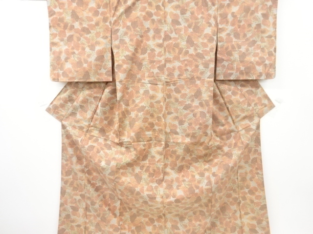 未使用品　木の葉模様織り出し西陣お召着物
