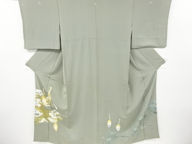 JAPANESE KIMONO / IRO-TOMESODE / EMBROIDERY / KINSAI / CRANE / ARTIST WORK