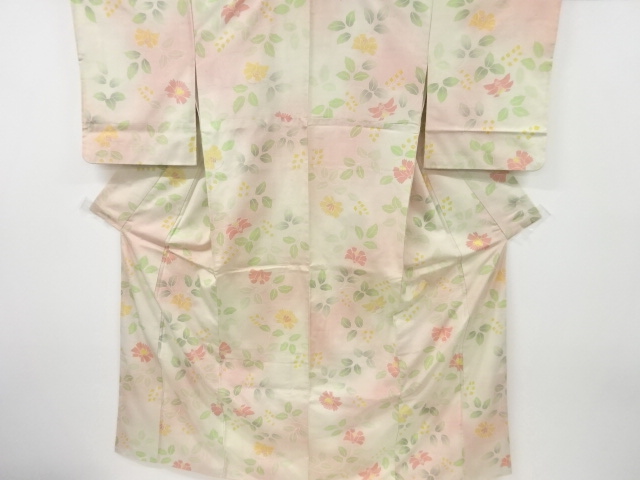 JAPANESE KIMONO / USHIKUBI TSUMUGI / BRANCH FLOWER / INTANGIBLE CULTURAL HERITAGE