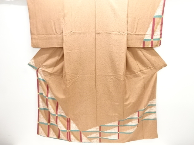 JAPANESE KIMONO / HOMONGI / ITAJIME SHIBORI / GRID / BY TOKYO MASUIWAYA