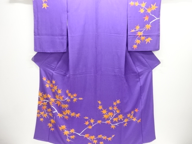 JAPANESE KIMONO / ANTIQUE KIMONO / TAISHO ROMAN STYLE / SILK / KINSHA / MAPLE