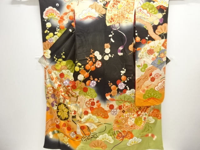 宗sou 金彩束ね熨斗に松竹梅・菊模様刺繍留袖(比翼付き) 若松に地紙・宝尽くし模様留袖(比翼付き)中古着 宗sou | お茶道具・着物　宗 sou