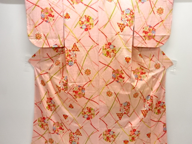JAPANESE KIMONO / ANTIQUE KIMONO / TAISHO ROMAN STYLE / MON KINSHA / FLOWER