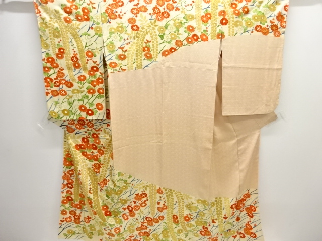 JAPANESE KIMONO / ANTIQUE KIMONO / TAISHO ROMAN STYLE / MON KINSHA / EMBROIDERY / KIKU