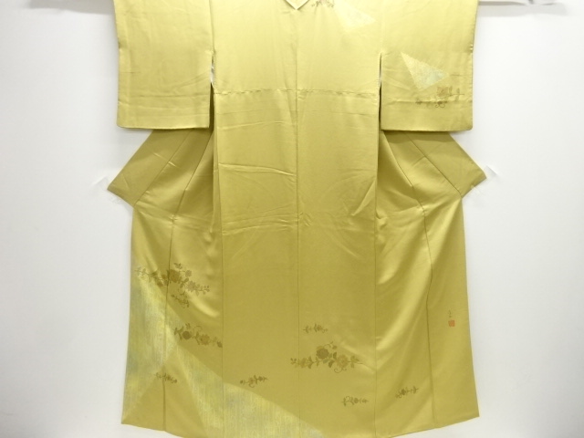 JAPANESE KIMONO / HOMONGI / SHIBORI / FLOWER ARABESQUE / ARTIST WORK