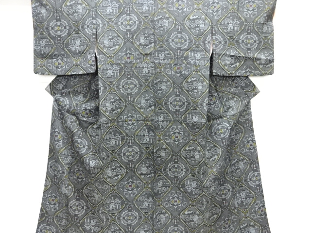 JAPANESE KIMONO / ANTIQUE KIMONO / TAISHO ROMAN STYLE / SCENERY